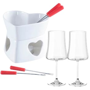 Aparelho de Fondue e Taças de Vinho 560ml Pleasure Herstal Branco