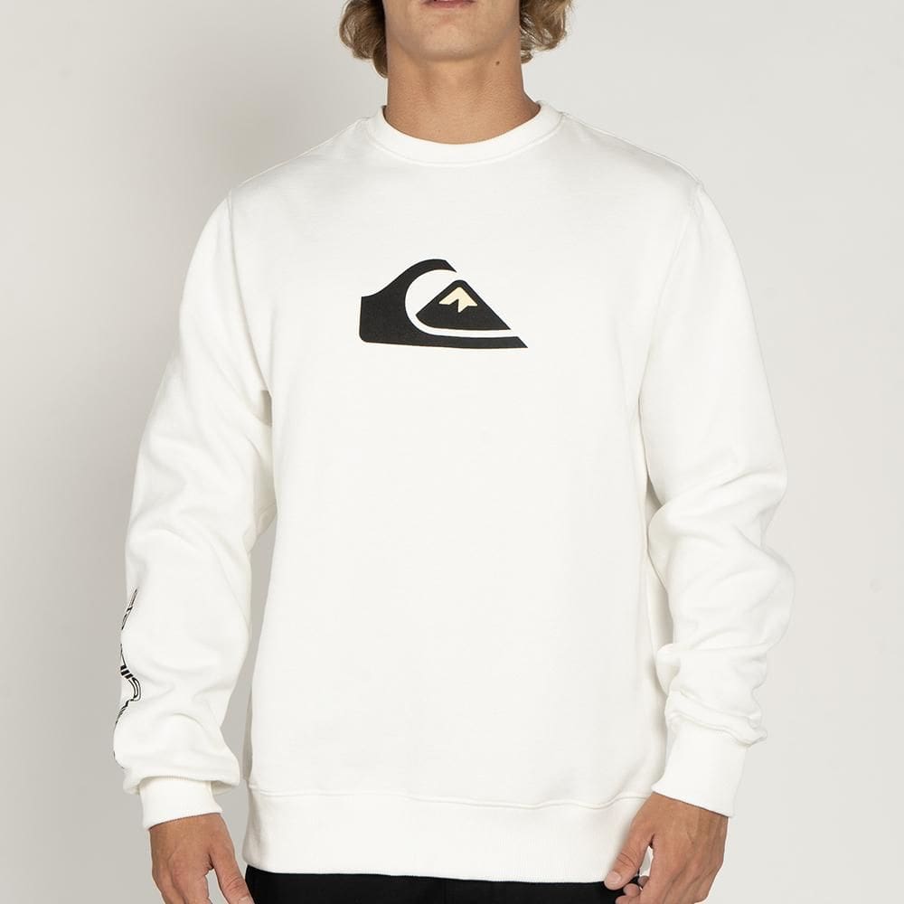 Moletom Quiksilver Careca Comp Logo Plus Size WT25 Off White