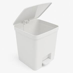 Lixeira Pedal 14 Litros Plastico Flat Lisa Aro Porta Saco