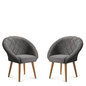 Kit C/02 Poltrona Decorativa Emilia Cinza