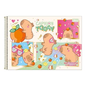 Caderno Espiral Cartografia e Desenho Capivara 80 Folhas CapyClub - Tilibra | Papelaria |