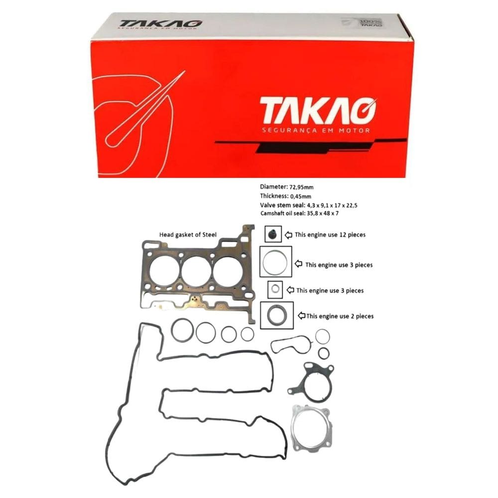 Junta Superior C/ Retentor (Jg) Fiesta New 1.0 12V 2016 A 2019 - Takao Jsrfo10Fm