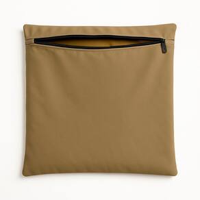 Capa De Almofada Decorativa 42cm Em Suede Lisa para Sofá Capuccino