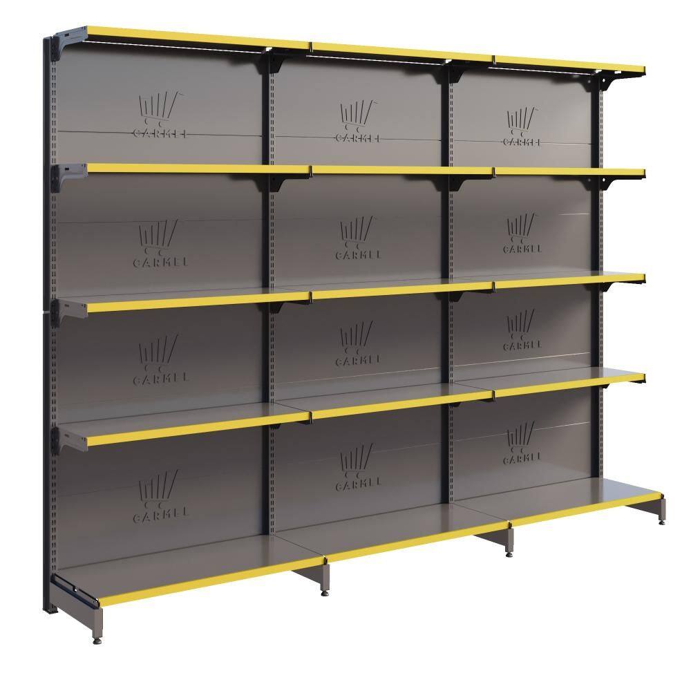 Gôndola Parede 1 Inicial 2 Continuações 1,70m Bandeja Inclinável New Plus Carmel Imports