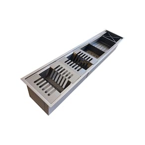 Calha Úmida Gourmet Escorredor de Cozinha 86x19 Aço Inox Cinza
