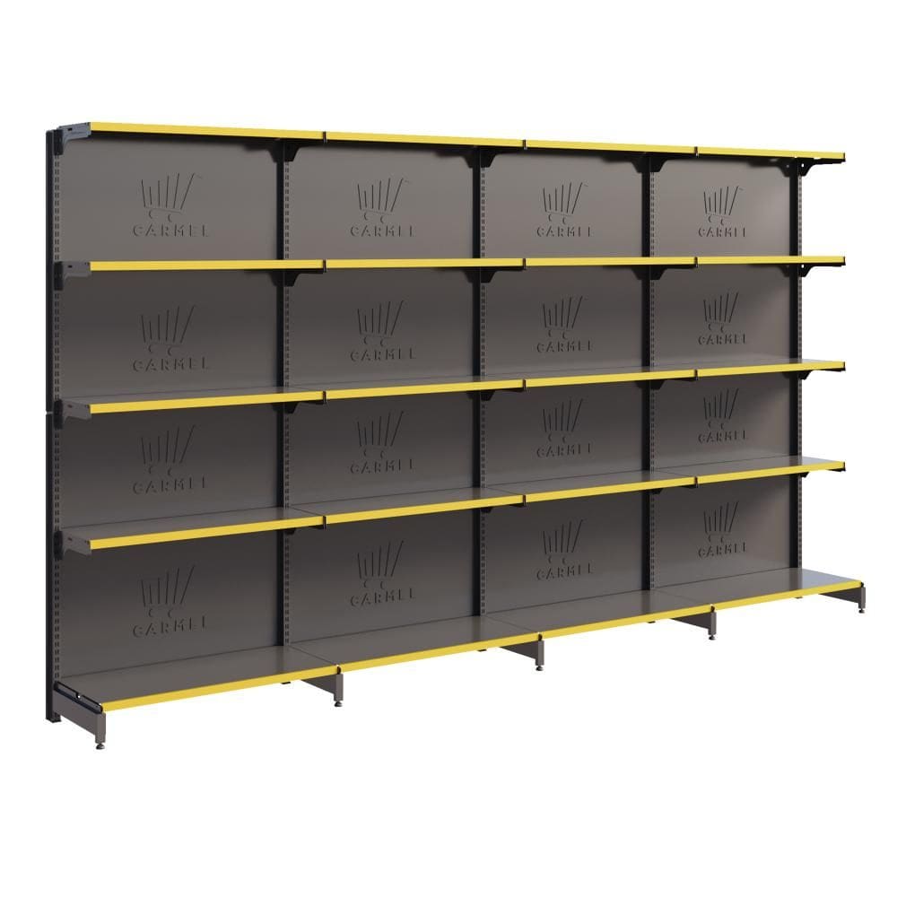 Gôndola Parede 1 Inicial 3 Continuações 1,70m Bandeja Inclinável New Plus Carmel Imports