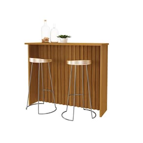 Bancada Para Cozinha Ripada 128cm Firenze Freijó Indekes