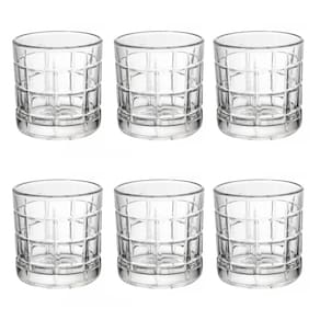 Conjunto de Copos de Cristal para Água/Whisky 6 Peças 330 ml Square Lyor