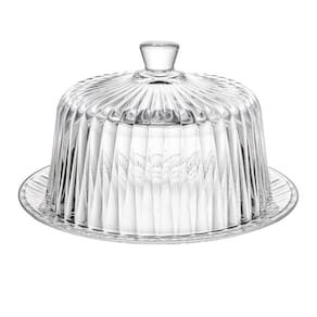 Queijeira de Cristal com Tampa Radial 19,5 cm Lyor