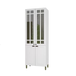Paneleiro 4 Portas Com Vidros Reflecta Firenze Branco Indekes