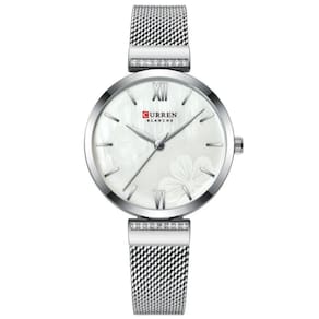 Relógio Minimalista Feminino Quartzo Pulseira em Aço Design Elegante Casual