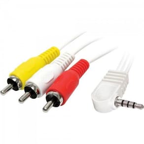 Cabo P2 4C 90° x 3 RCA Macho 1,8m CBRC0016 Branco Storm