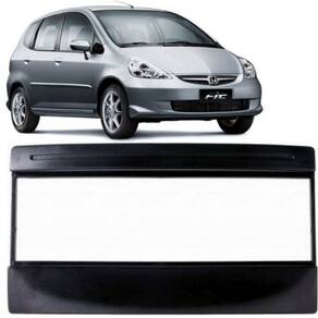 Moldura radio honda fit 2004 a 2008 acabamento painel preto
