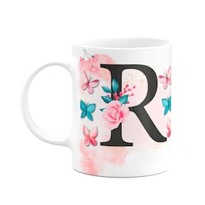 Caneca Butterfly - Inicial do nome letra R - 325ml
