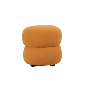 Puff para Sala de Estar Bouclê Respiro Amarelo Ocre