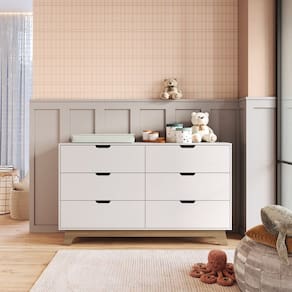 Cômoda para Quarto Infantil 6 Gavetas 100% Mdf Alice Branco/ Freijo