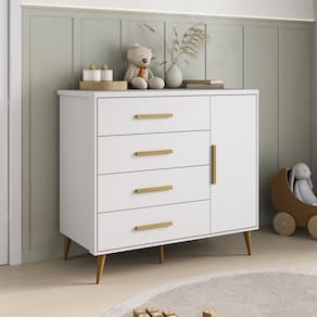 Cômoda para Quarto Infantil Kids Espresso Móveis Branco
