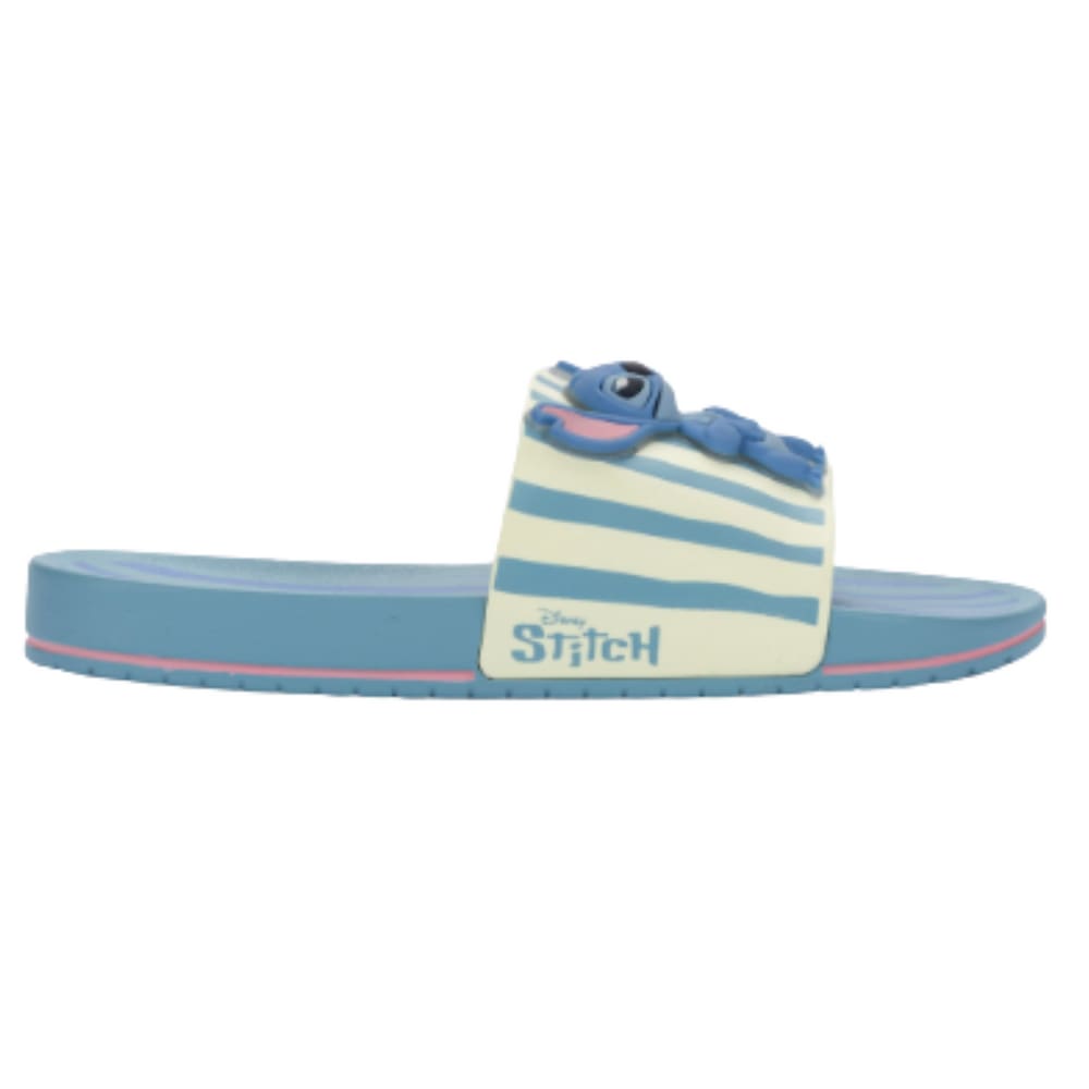 Chinelo Grendene Slipe Stitch Personagem Estiloso Infantil Azul Bege