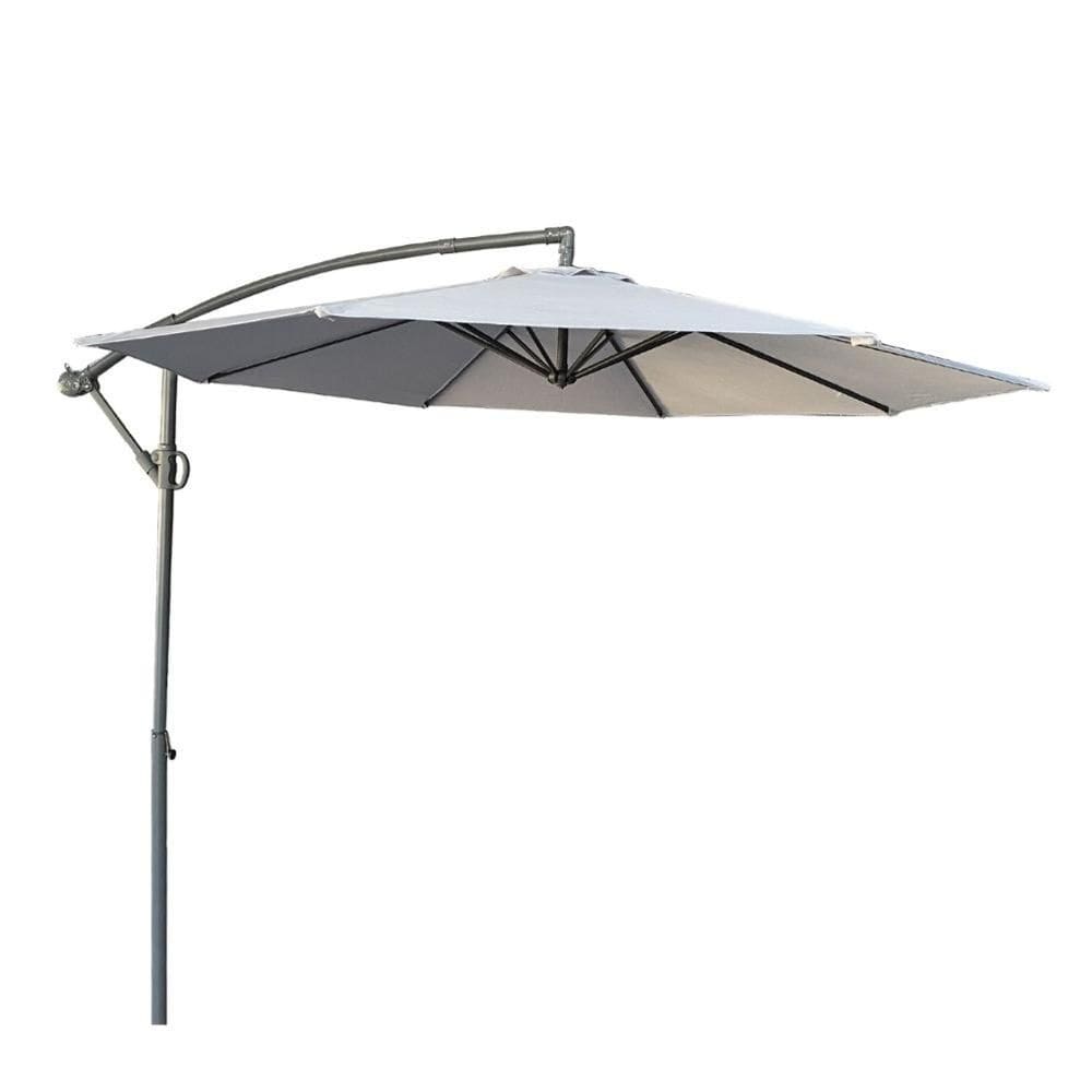 Ombrelone Lateral Tahiti Bahamas Fratini 300 cm (largura) sem Base em Alumínio Capa Poliéster Cinza