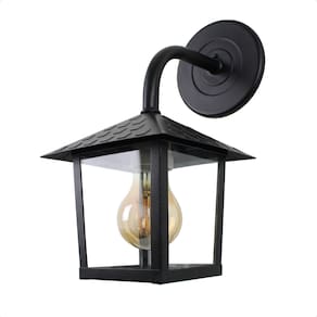 Arandela Colonial Nina Quadrada Vidro Liso E27 Bivolt Preto
