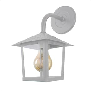 Arandela Colonial Nina Quadrada Vidro Liso E27 Bivolt Branco