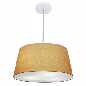 Lustre Pendente Cone Md-4050 Cúpula em Tecido 21/50x40cm Marrom - Bivolt