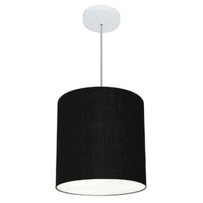Lustre Pendente Cilíndrico Md-4036 Cúpula em Tecido 30x31cm Preto - Bivolt