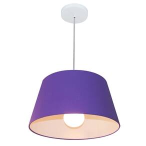 Lustre Pendente Cone Md-4039 Cúpula em Tecido 21/40x30cm Roxo - Bivolt