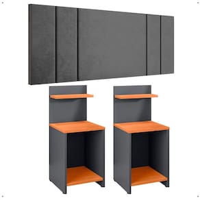 Jogo Quarto 2 Mesas Organizadora Fantasy Cinza/Cinamomo Prateleira Nicho Cabeceira Luana Suspensa Cama Box Queen Size 1,60 Cinza Suede - Lojas RPM