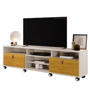 Rack Gênova Off White/Naturalle - Carmolar Móveis