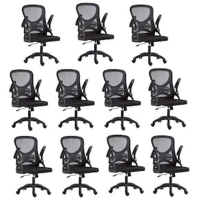 Kit com 10 Cadeira Escritório Diretor Office Columbus com Tela Mesh Preto