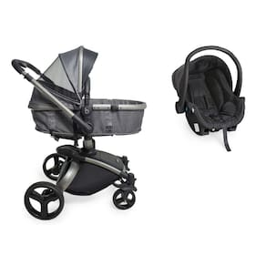 Carrinho Galzerano Vulkan Silver Com Bebe Conforto Preto