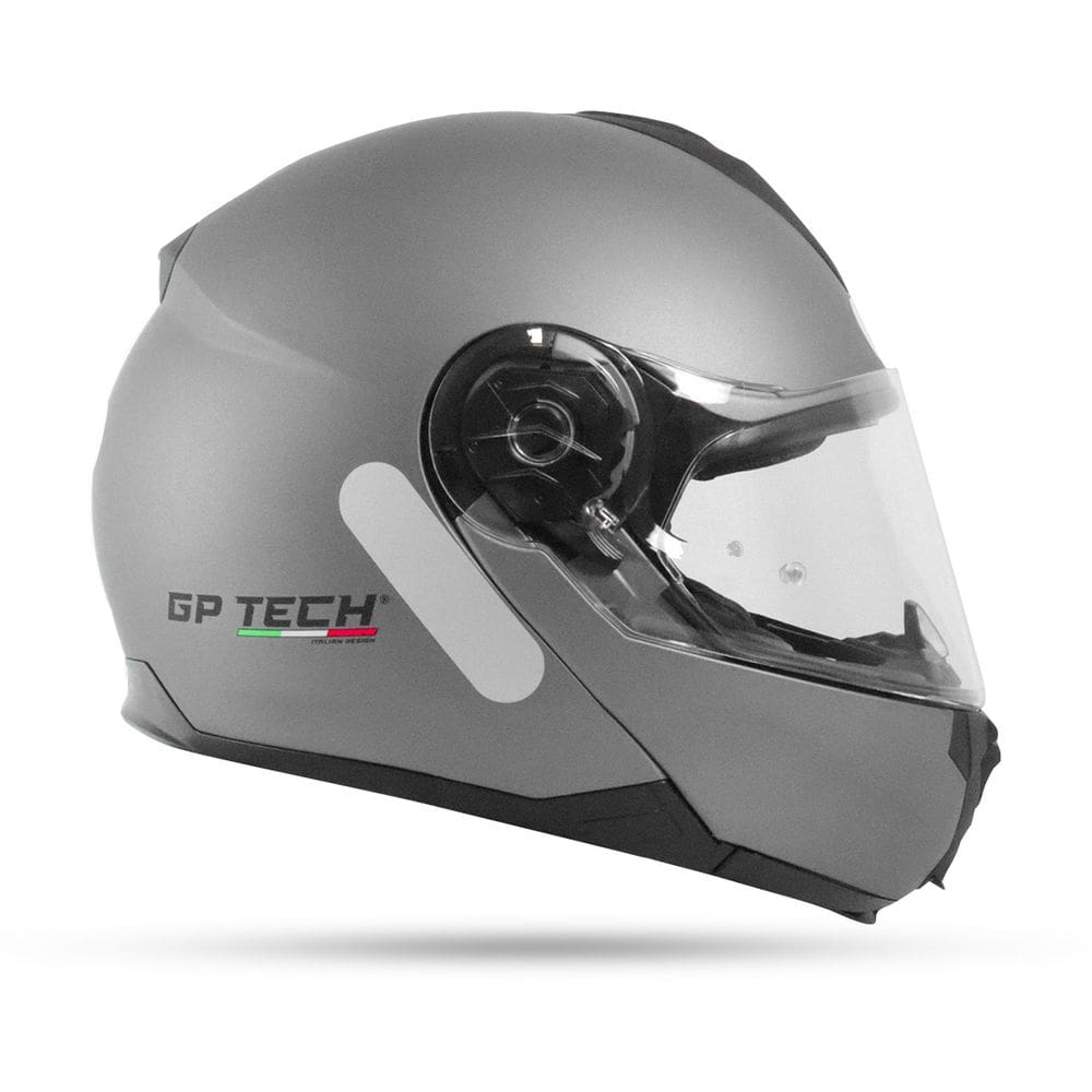 Capacete Gp Tech A118 Sv Mono Articulado Cinza Fosco Titanium