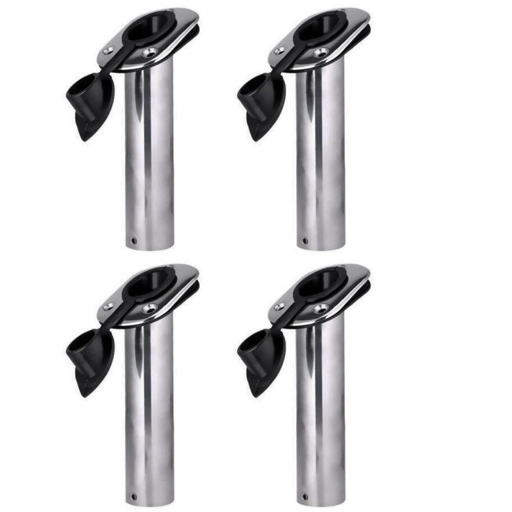 Kit 4 Porta Caniço Inox Reforçado Inclinado Tampa Em Nylon