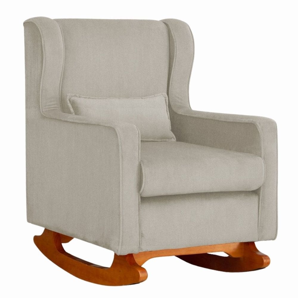 Poltrona de Descanso com Balanço e Amamentar Aurora Suede