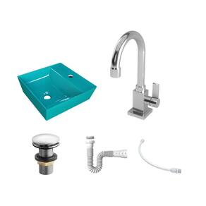 Kit Cuba AQ33 C/Torneira Luxo 1195 Metal + Válvula Click 1``G + Sifão Pvc + Flexível