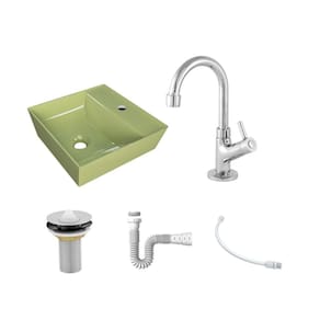 Kit Cuba AQ33 C/Torneira 1198 Metal + Válvula 1`` (2,6cm) + Sifão Pvc + Flexível