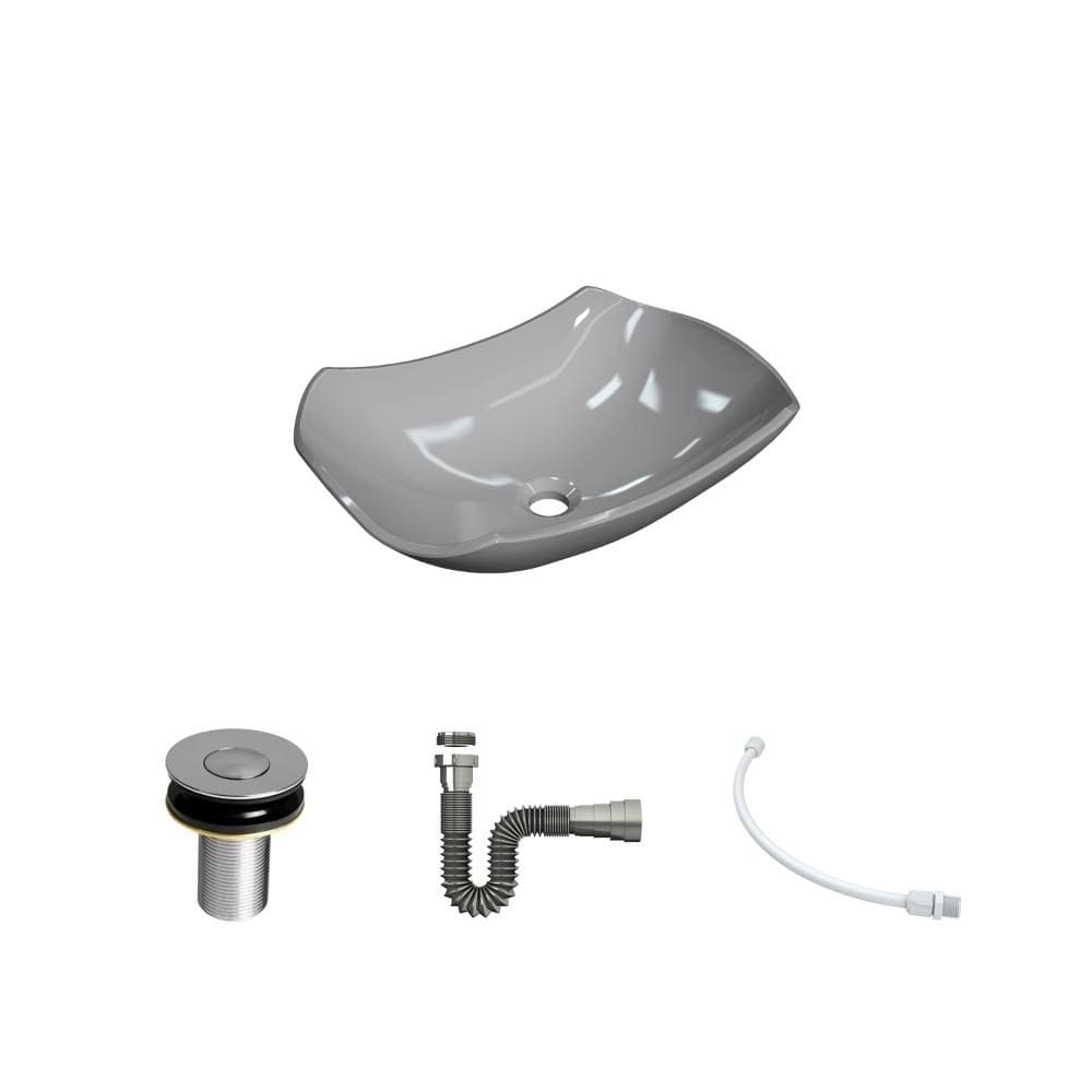 Kit Cuba L42 C/Válvula Click 1``B (2,6cm) + Sifão Cromado + Flexível