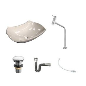 Kit Cuba L42 C/Torneira Link 1062 Metal + Válvula Click 1 1/2`` (4,0cm) + Sifão Cromado + Flexível