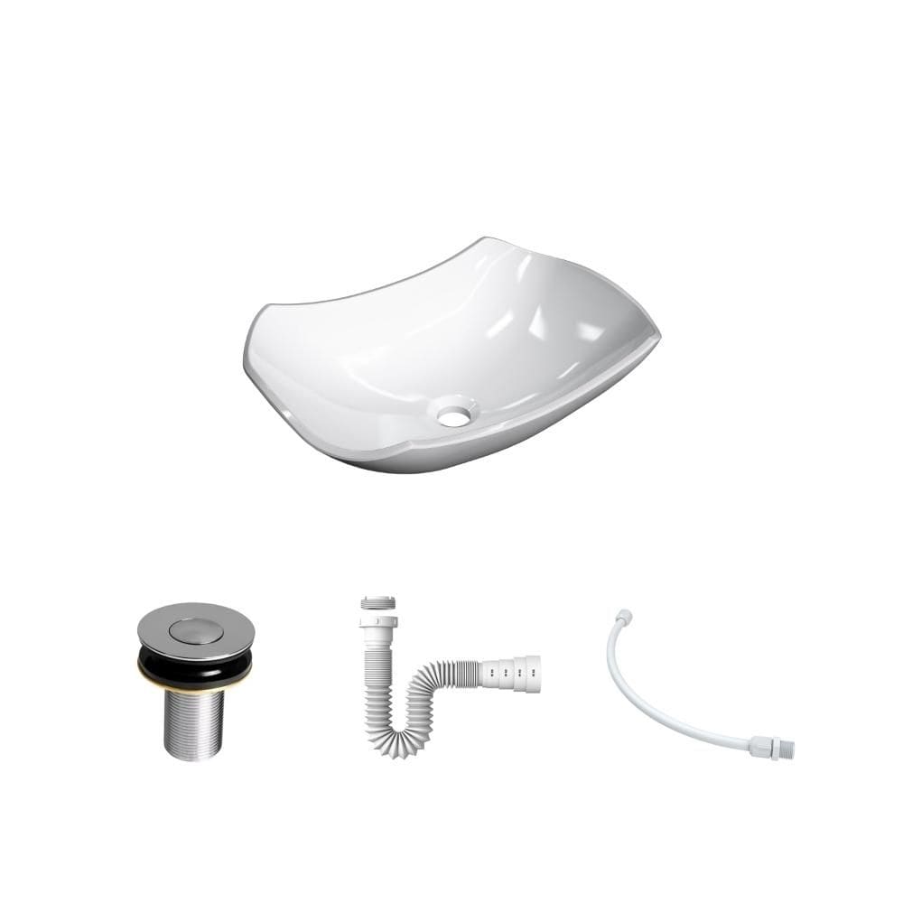 Kit Cuba L42 C/Válvula Click 1``B (2,6cm) + Sifão Pvc + Flexível