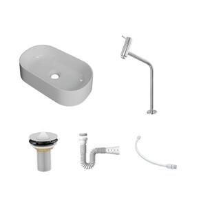 Kit Cuba OV42 C/Torneira Link 1062 Metal + Válvula 1`` (2,6cm) + Sifão Pvc + Flexível