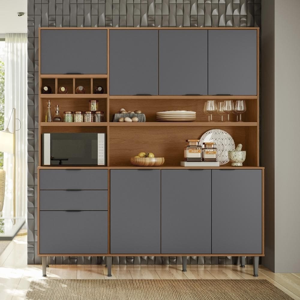 Kit Cozinha Compacta Viena Lukaliam 8 Portas 2 Gavetas
