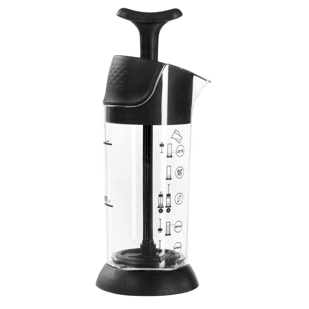 Espumador De Leite Pressca 200ml Preto
