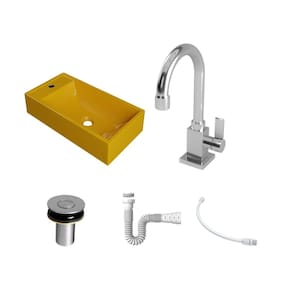 Kit Cuba RL545 C/Torneira Luxo 1195 Metal + Válvula Click 1``B (2,6cm) + Sifão Pvc + Flexível