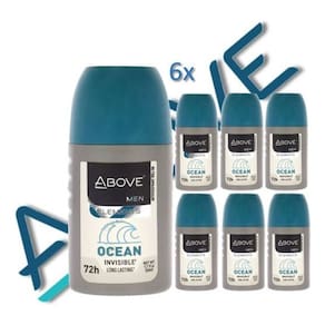 Kit 6 desodorante roll on ocean invisible men 50ml above off