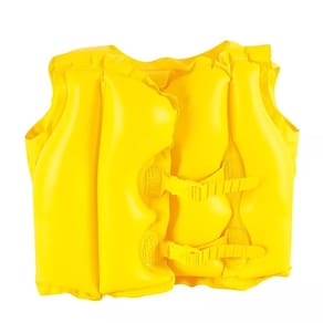 Colete Inflável Infantil Amarelo Para Localização Rápida