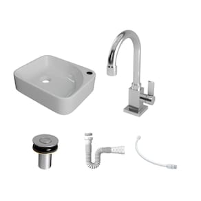 Kit Cuba RO36 C/Torneira Luxo 1195 Metal + Válvula Click 1``B (2,6cm) + Sifão Pvc + Flexível