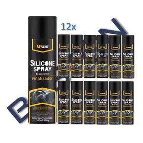 Kit 12 silicone spray finalizador brilho m500 300 ml baston