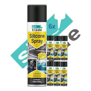 Kit 6 silicone spray lubrificar desmoldar siltrade 300ml
