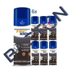 Kit 6 descarbonizante tec100 limpa bicos carburador 300ml